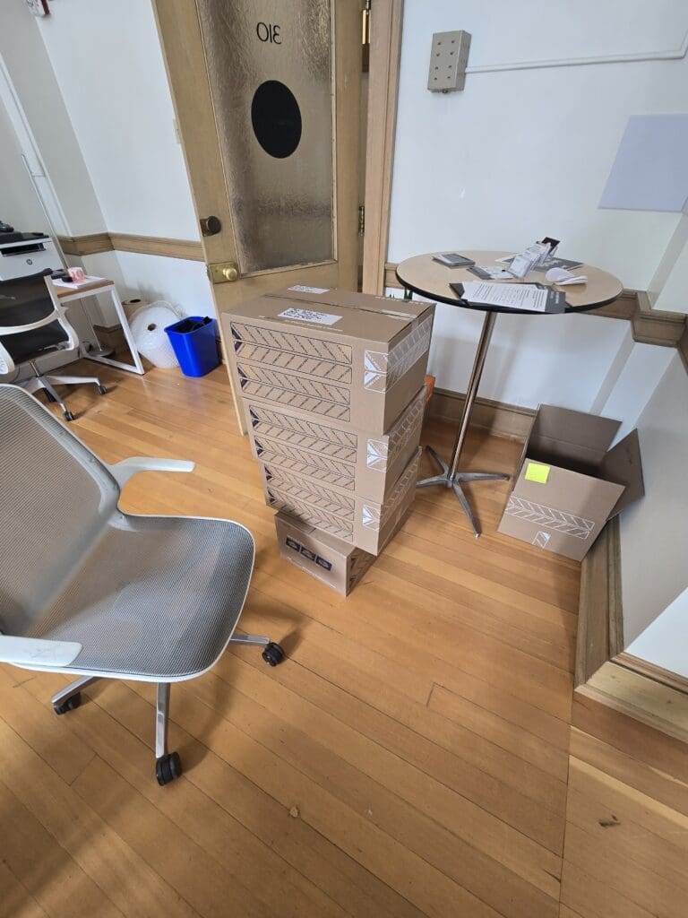 Four fulfillment boxes packed and shipped in a single day