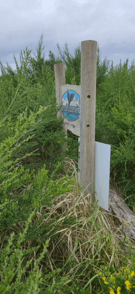 No Trespassing sign at the end of the trail during our cottage getaway