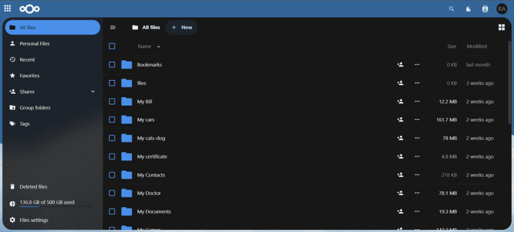 Google Drive files successfully migrated to self-hosted Nextcloud