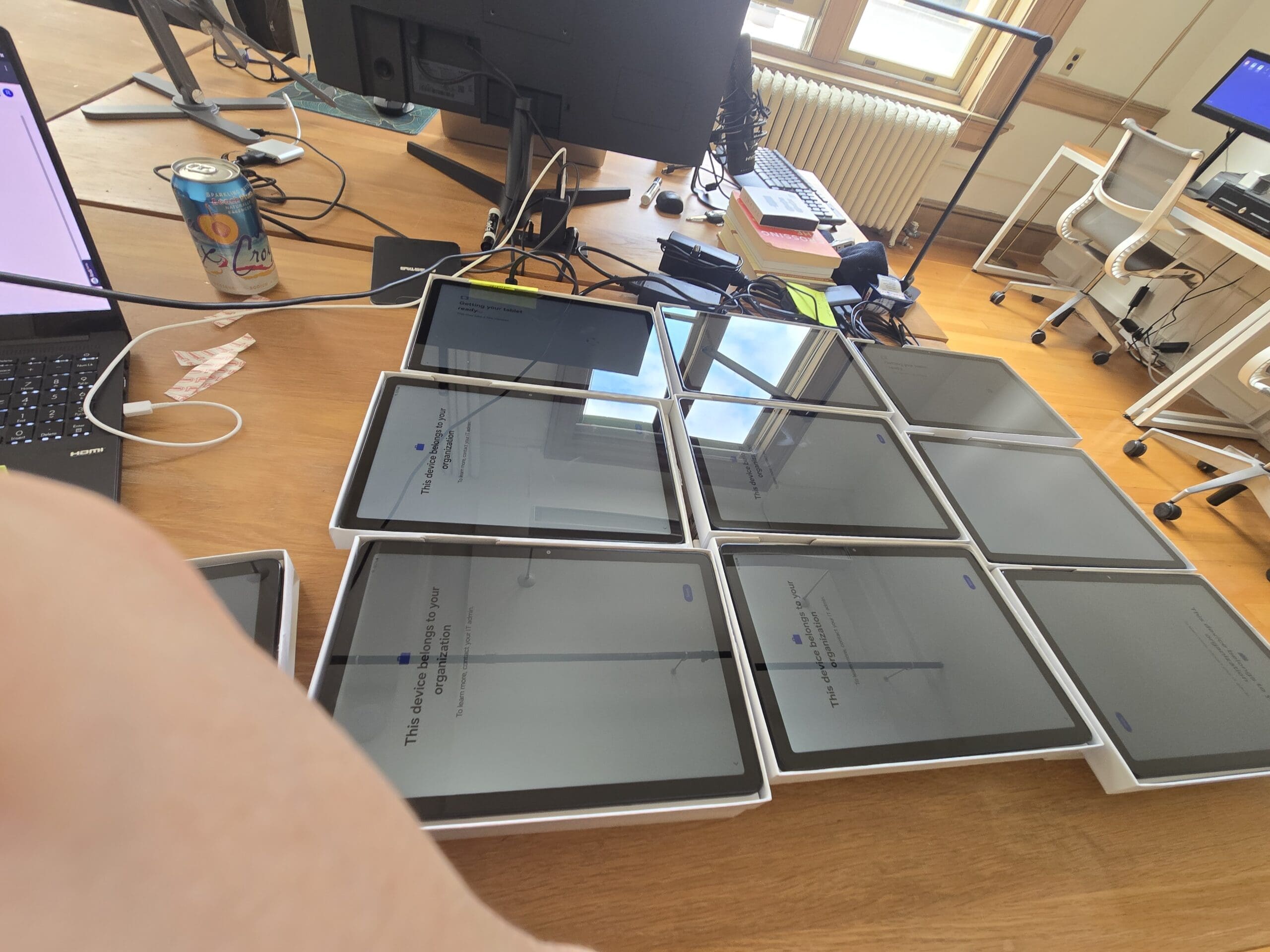 20 Joe Coffee Samsung tablets fully configured and ready within 10 minutes