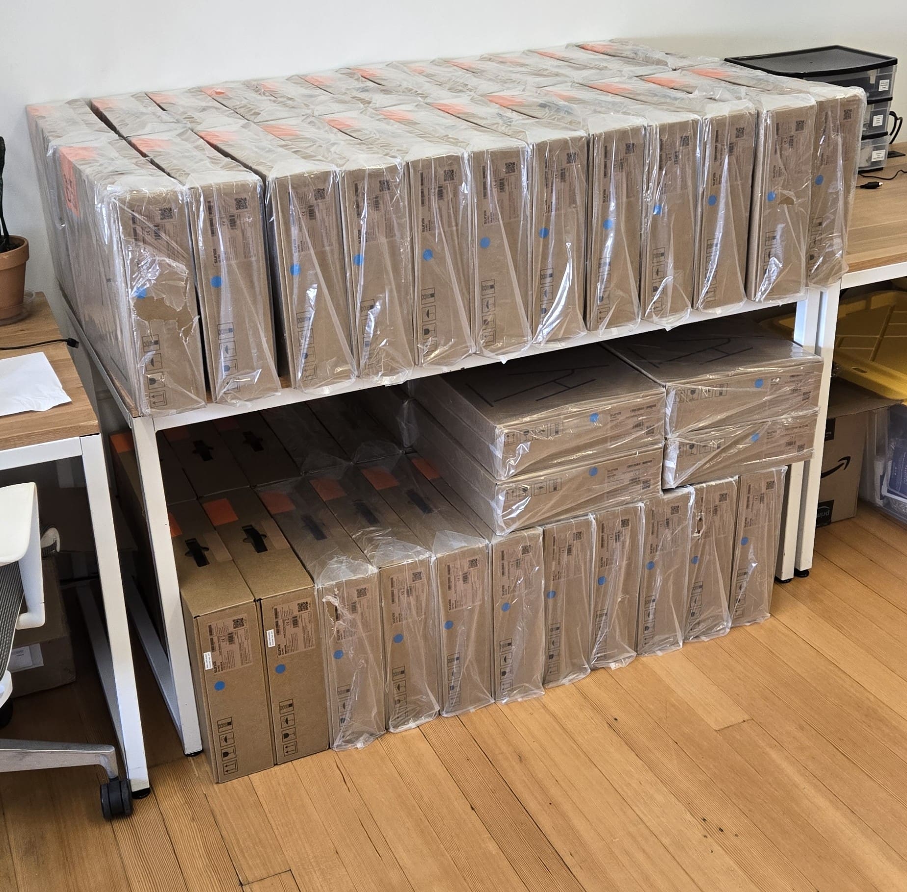 D3 Pro POS device unboxed and powered on during initial setup